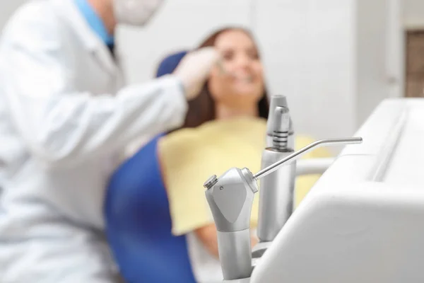 Table with dental instruments — Stock Photo, Image