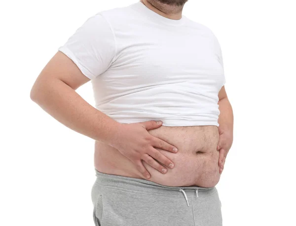 Hombre gordo sobre blanco —  Fotos de Stock