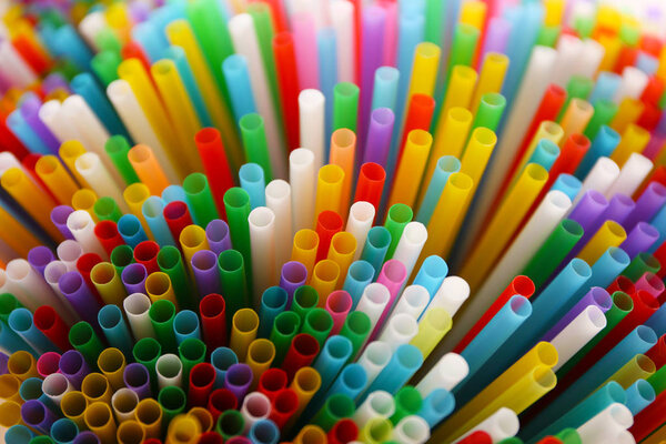 Many colorful straws 
