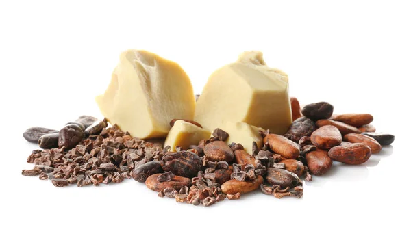 アロマティック カカオ豆とバター — ストック写真