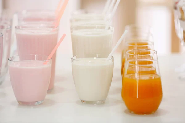 juice and milk shakes in bar