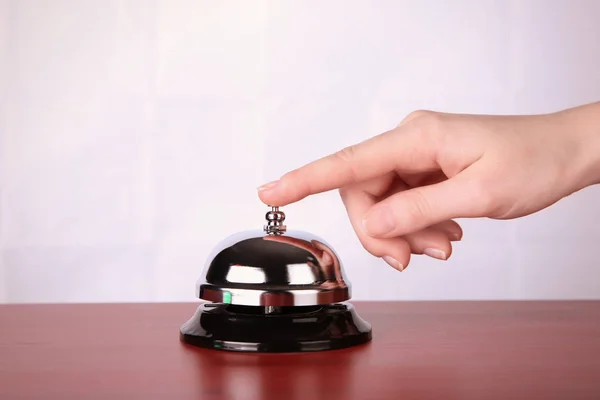 Hand  ringing service bell — Stock Photo, Image