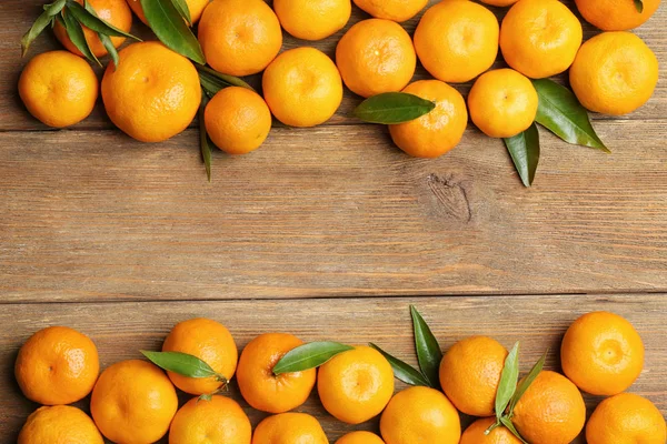 Moldura horizontal feita de tangerinas — Fotografia de Stock