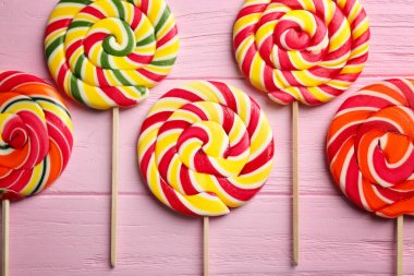 Lezzetli renkli lolipop 