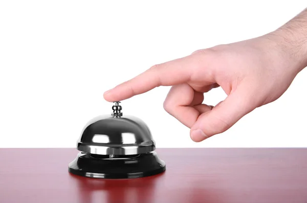 Hand  ringing service bell — Stock Photo, Image