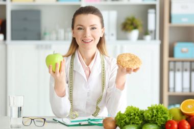 Young female nutritionist clipart