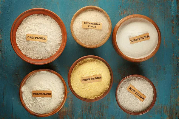 Different types of flour — Stock Photo, Image