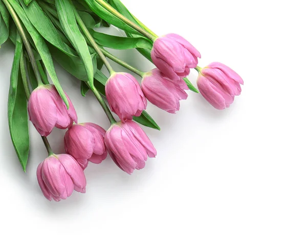 Krásná kytice z tulipánů lila — Stock fotografie