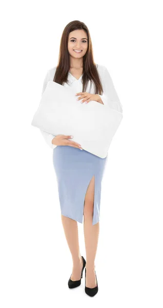 整形外科枕を持つ若い美しい女性 — ストック写真