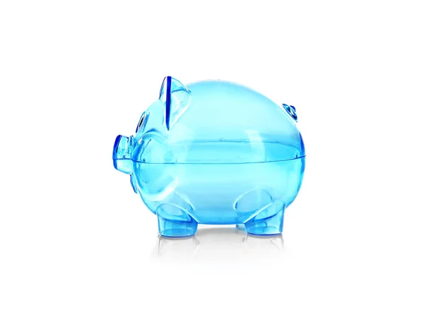Transparente blaue Sparschweine — Stockfoto