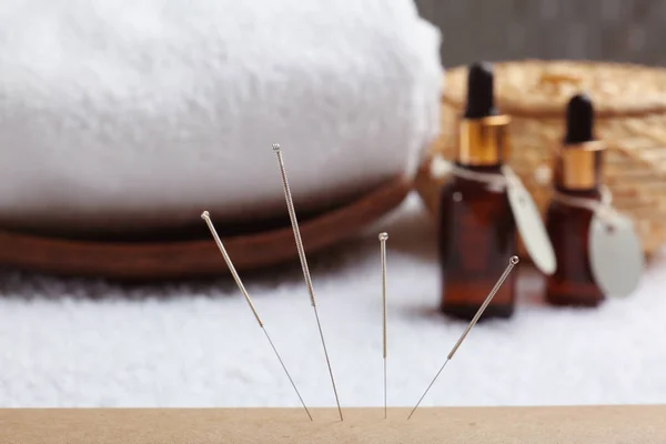 Acupuncture needles closeup — Stock Photo, Image