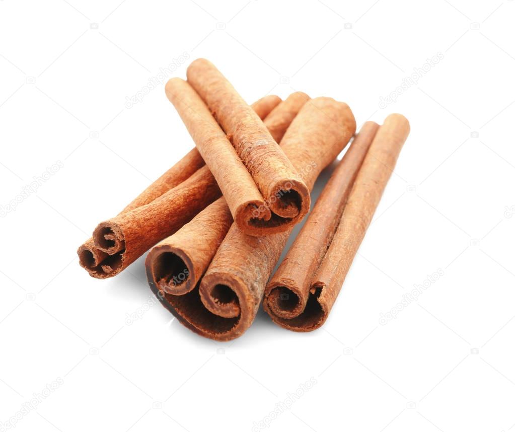 Heap of cinnamon sticks