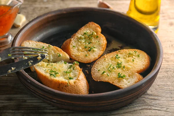 Garlic French bread slices — Stock Photo, Image