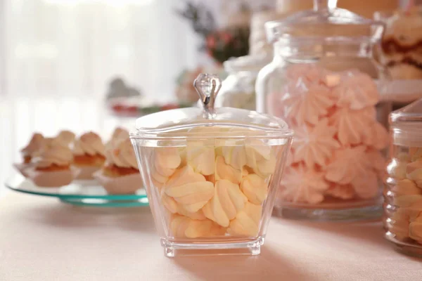 Table with different sweets for party — Stock Photo, Image