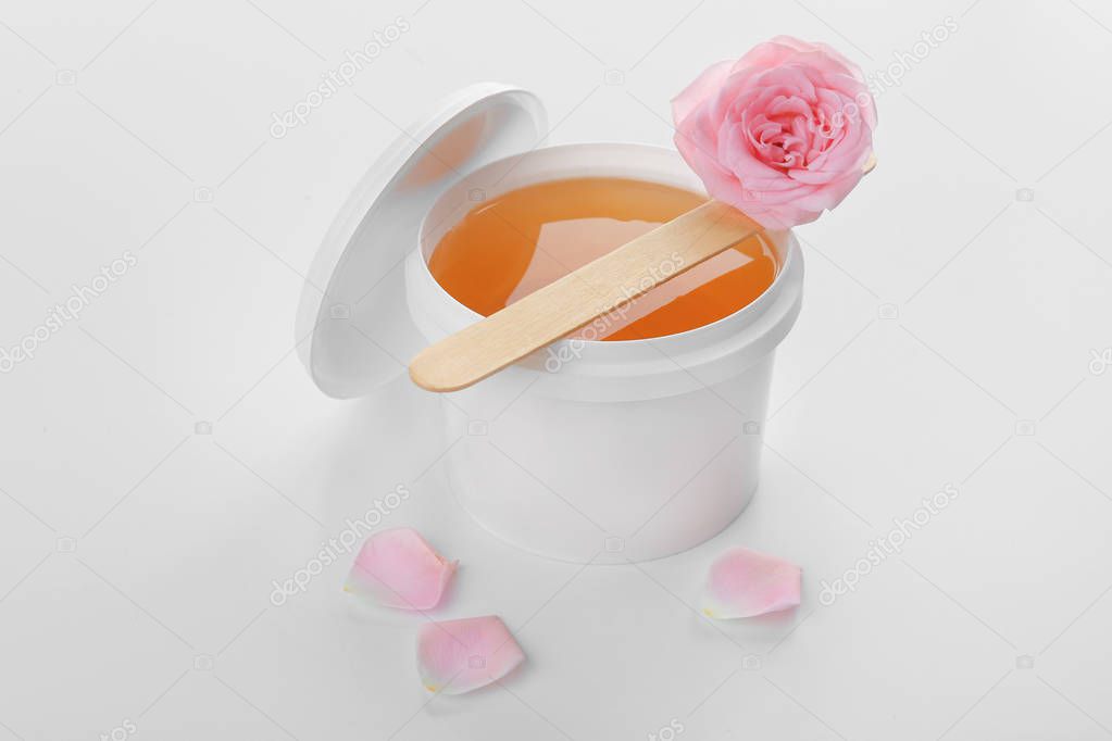 bucket with sugaring paste