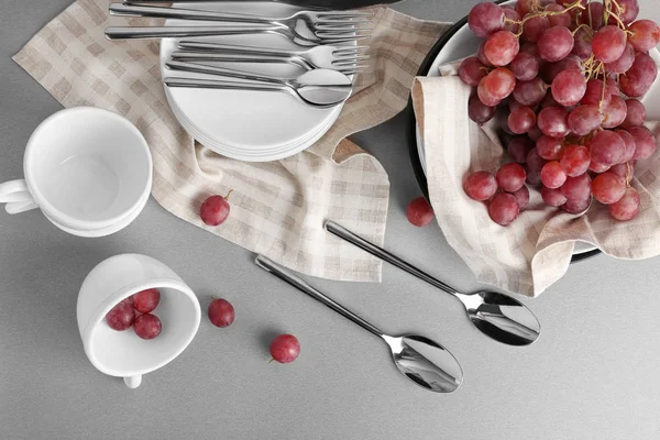 Zestaw naczynia z winogron — Zdjęcie stockowe