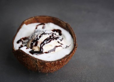 Rendelenmiş hindistan cevizi ile dondurma 