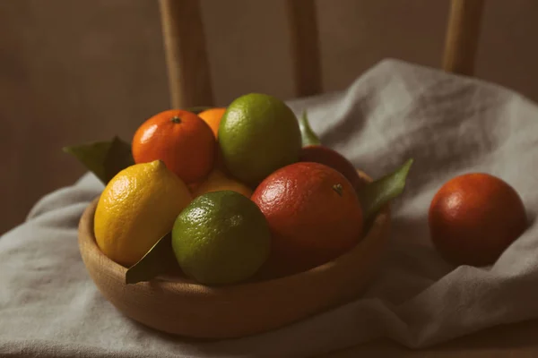 不同的柑橘类水果的组成 — 图库照片