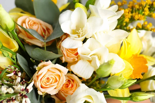 Beautiful bouquet with freesia flowers — Stock Photo, Image