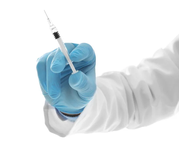 Hand of doctor with syringe — Stock Photo, Image