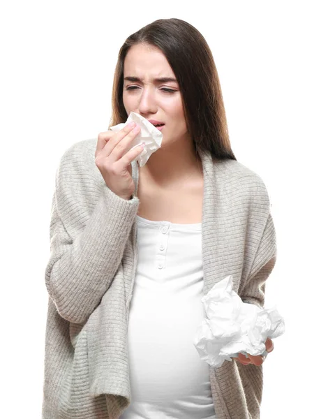 Плачущая беременная женщина — стоковое фото