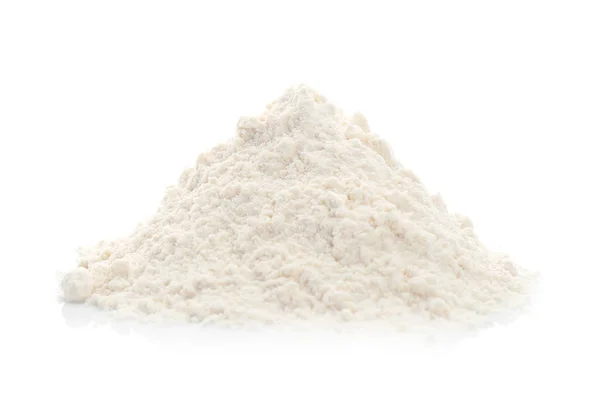 Heap of flour on white — Stock Photo, Image