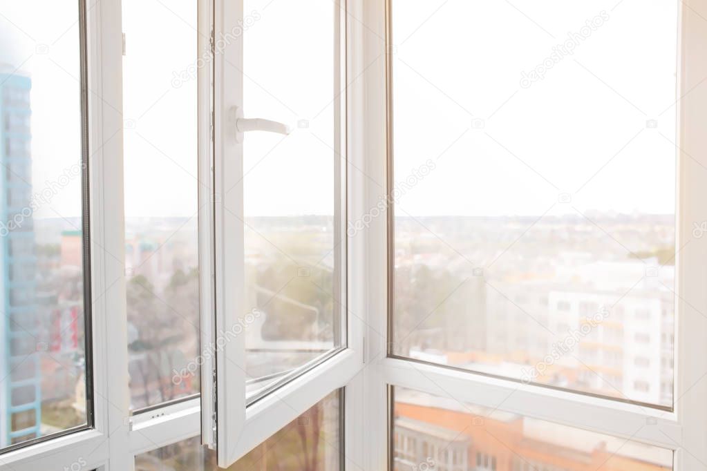 metal-plastic windows of balcony