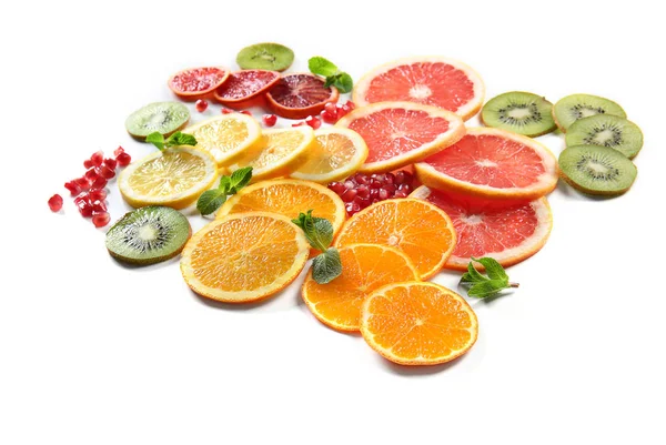 Citrus slices on white — Stock Photo, Image