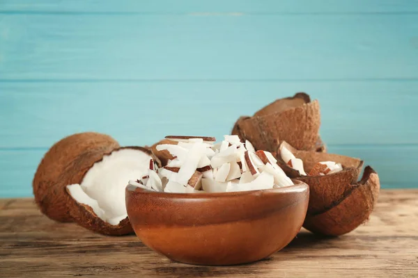 Bowl with coconut pieces