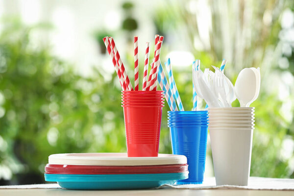 Plastic ware outdoors
