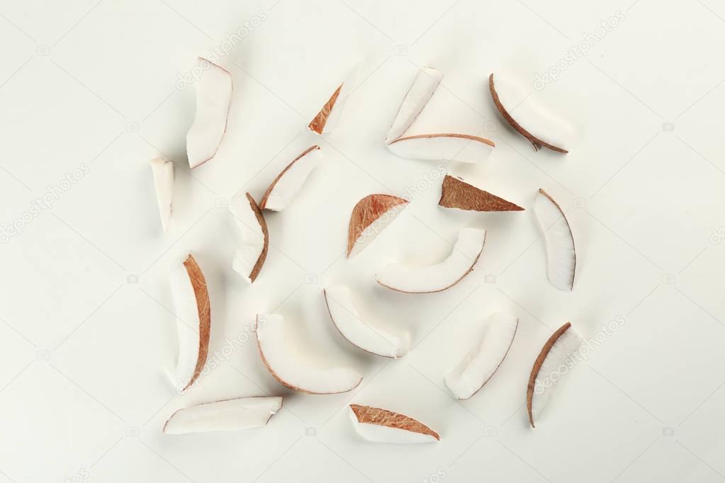 Sliced coconut pieces