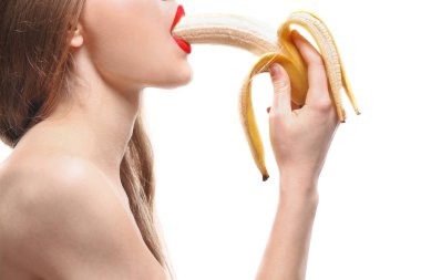  kadın yeme muz 