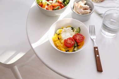 Lezzetli yoğurt ile kompozisyon