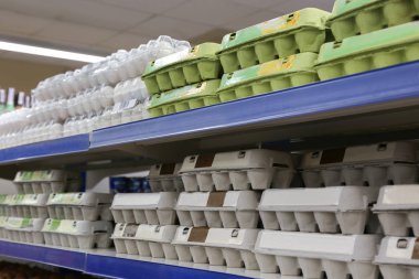 Karton kutular içinde yumurta 