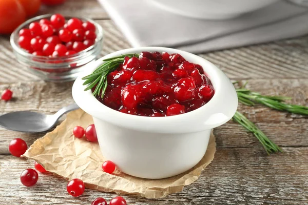 Delicious cranberry sauce — Stock Photo, Image