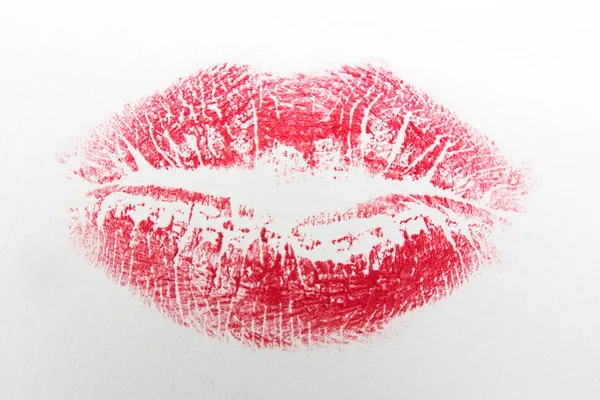 Red lipstick print — Stock Photo, Image