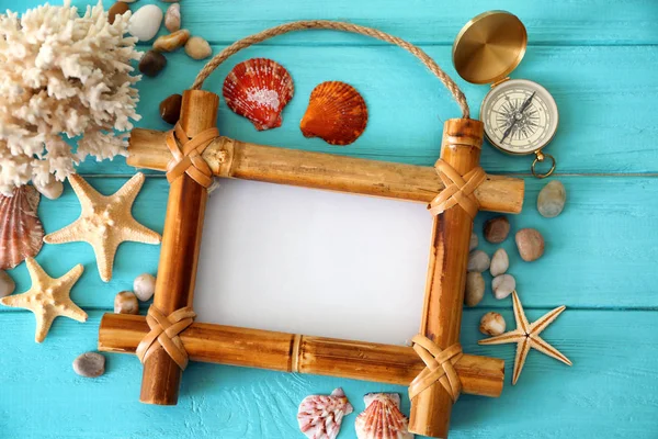 Složení s photo frame — Stock fotografie