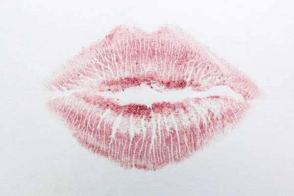 Color lipstick print on white