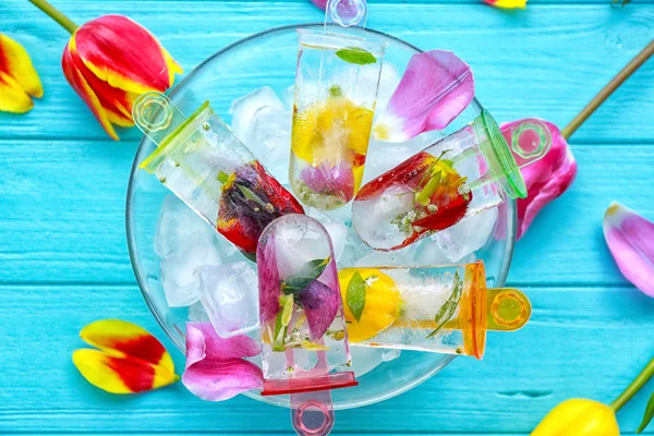 Paletas caseras con flores — Foto de Stock