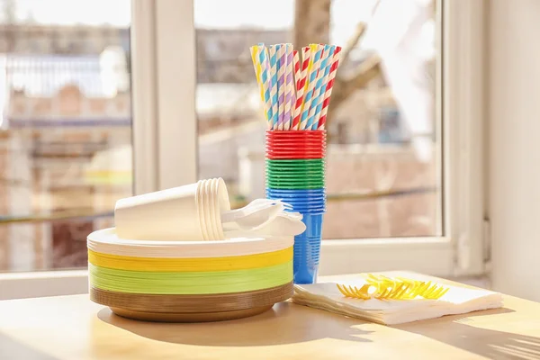 Colorful plastic ware