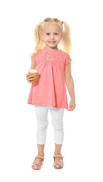 Little girl eating ice cream — Stock Photo, Image