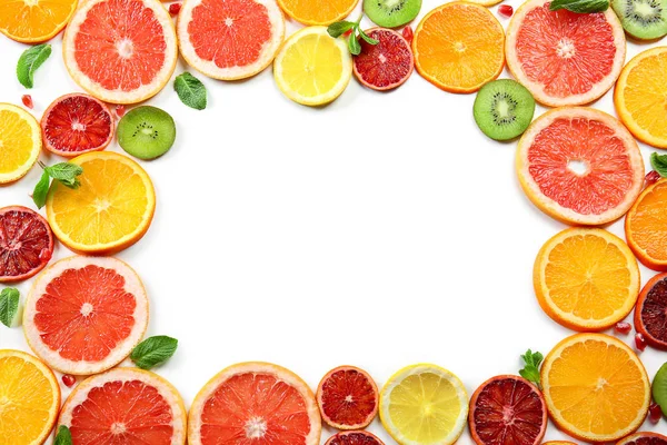 Citrus slices on white — Stock Photo, Image