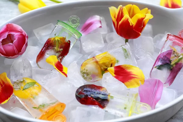 Paletas caseras con flores — Foto de Stock