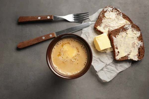 Kompozycja z kawy smaczne masła — Zdjęcie stockowe