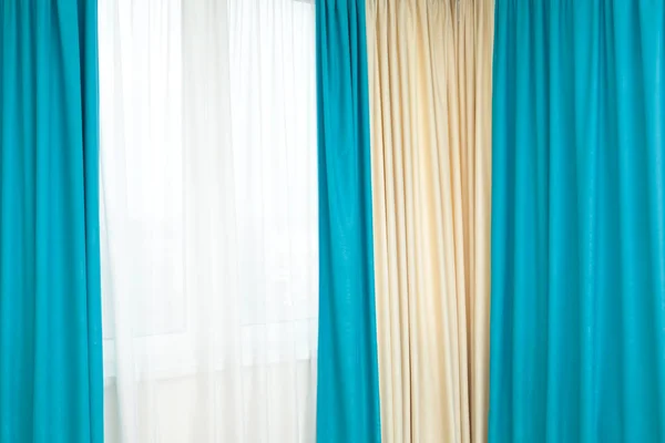 Curtains in modern flat — Stock Photo, Image