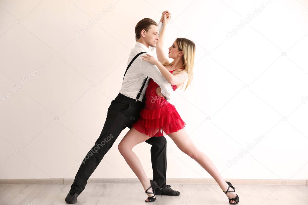 couple in dance studio