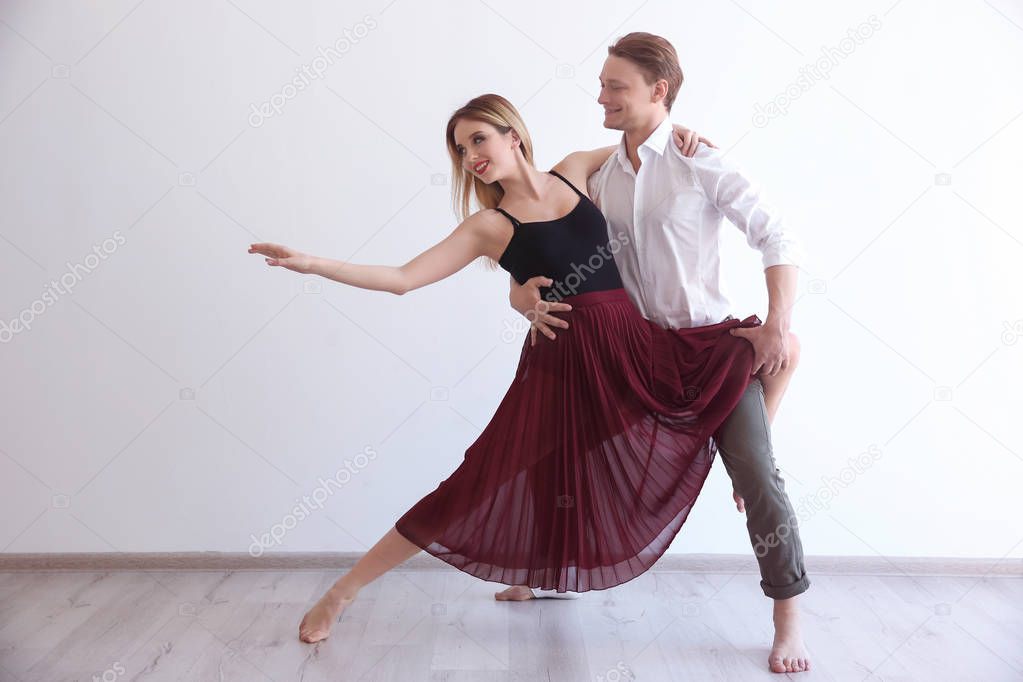 couple in dance studio