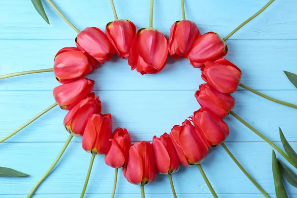 Frame made of beautiful tulips — Stock Photo, Image