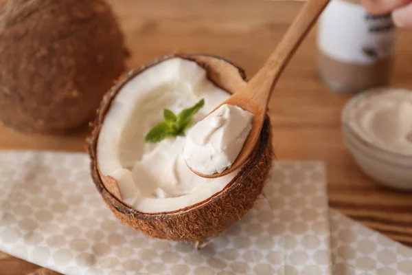 Вкусный кокосовый крем — стоковое фото