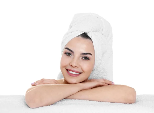 Beautiful young woman after bath — Stock Photo, Image